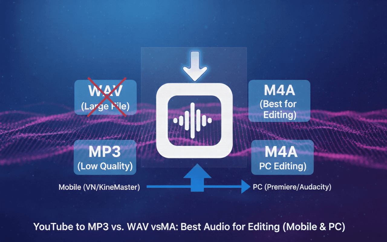 YouTube to MP3 vs. WAV vs. M4A: Best Audio for Editing (Mobile & PC)