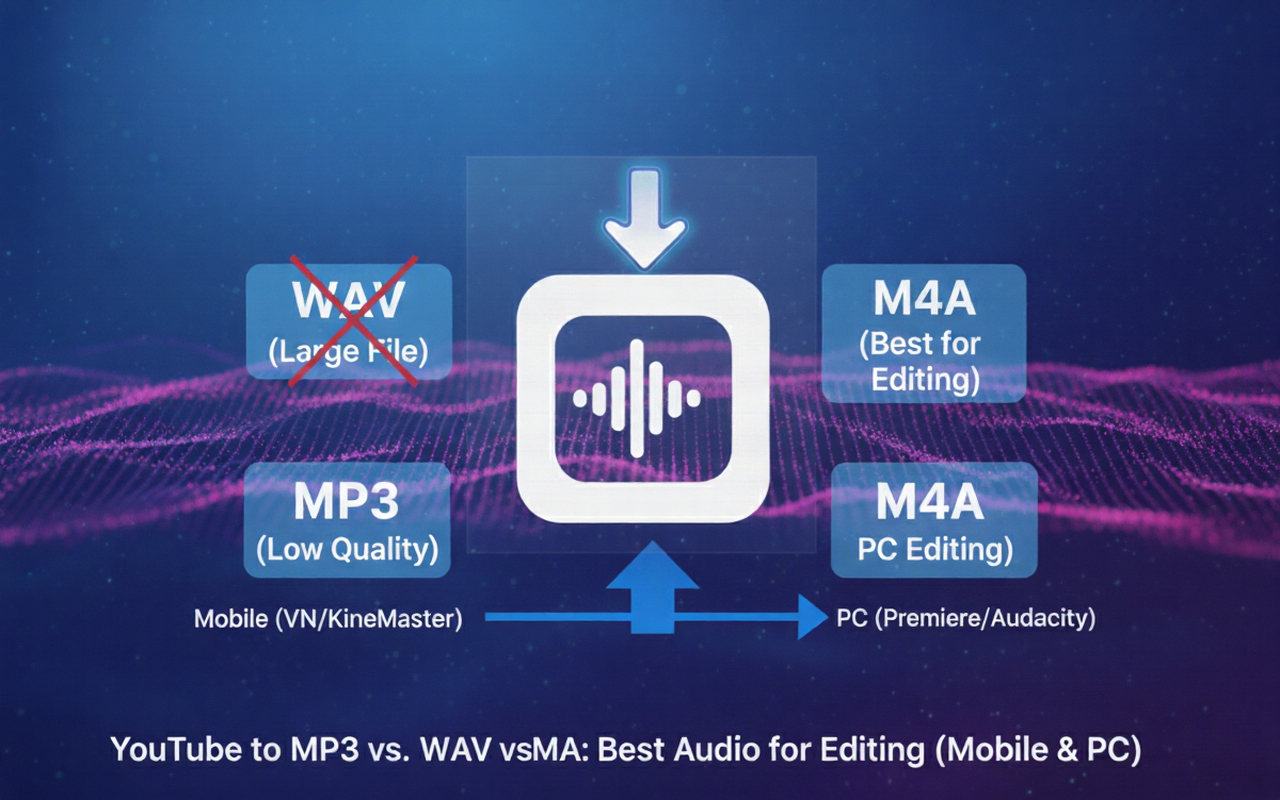 YouTube to MP3 vs. WAV vs. M4A: Best Audio for Editing (Mobile & PC)